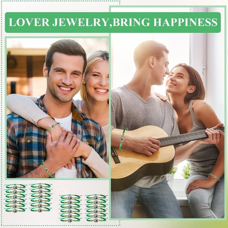Bovemee 24PCS Virgin Mary Bracelets，Green Saint Jude bracelet Rosary Handmade Mexican bracelets,Virgen de Guadalupe Bracelet San Judas Tadeo Gift For Men Women - Image 5